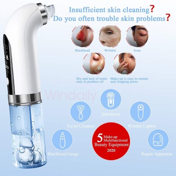 Hydra Facial Black & White Head, Remover Acne, Pimple and Wrinkle Remover Pore Cleansing Machine