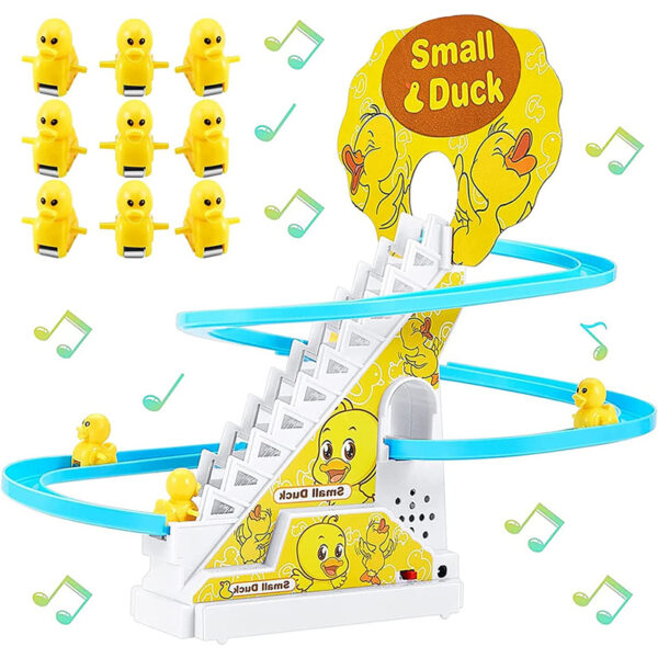 Little Ducks Climb Stairs Toys Electric Race Track Game Set Playful Roller Coaster Duck For Children Gift